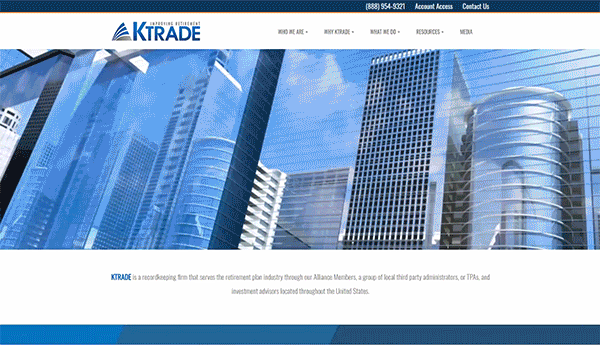 Animated gif showing the KTrade home page video