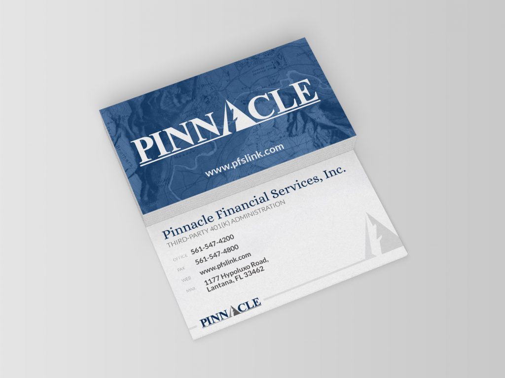 Pinnacle custom employee business card design
