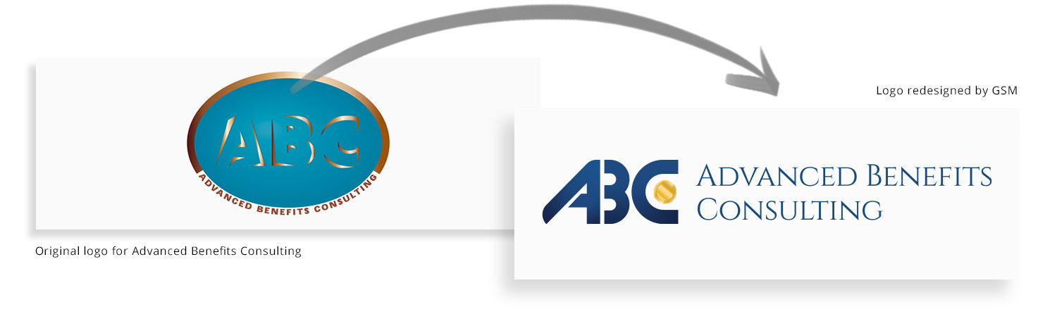Before-and-after display of ABC's logo re-design