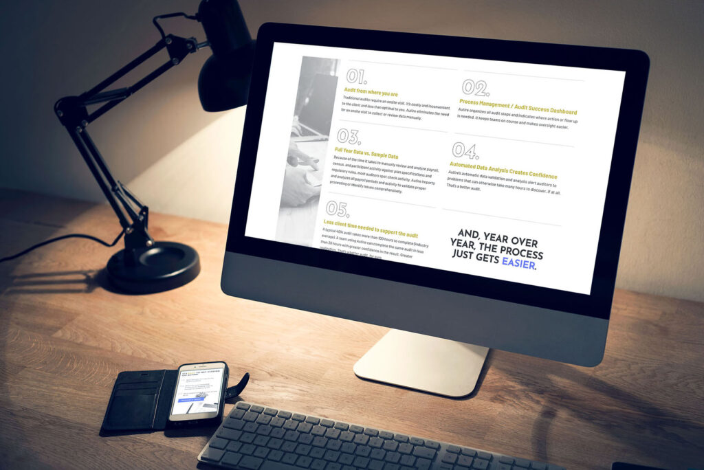 Autire web design displayed on a desktop and smartphone