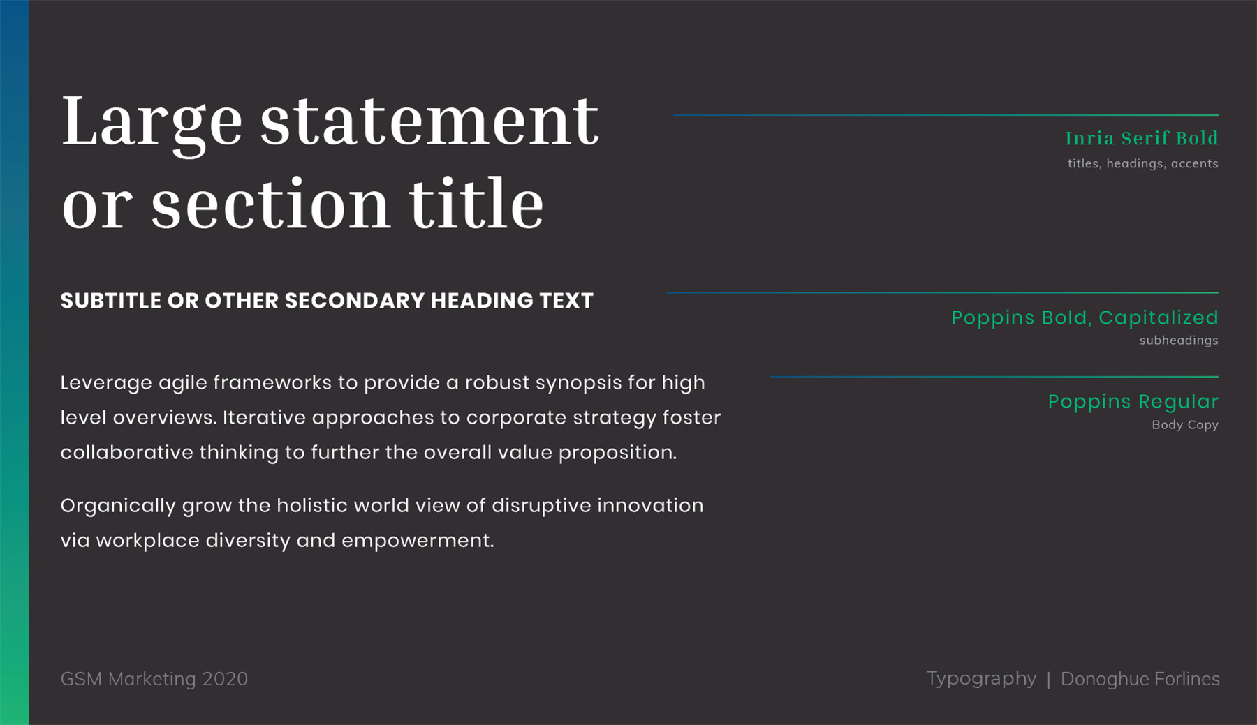 Concept slide: typography