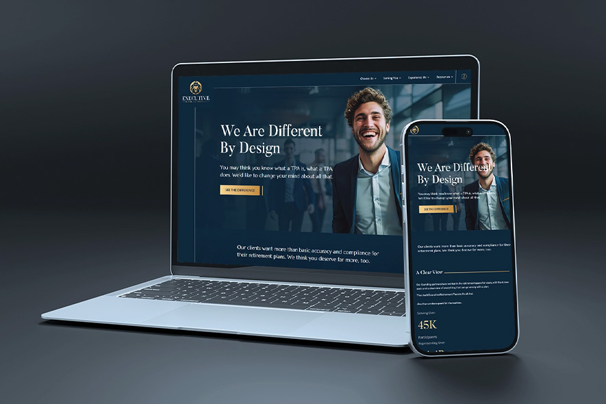ERP website on desktop and mobile