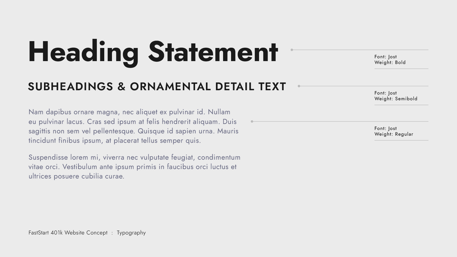 Concept slide: FastStart 401k typography