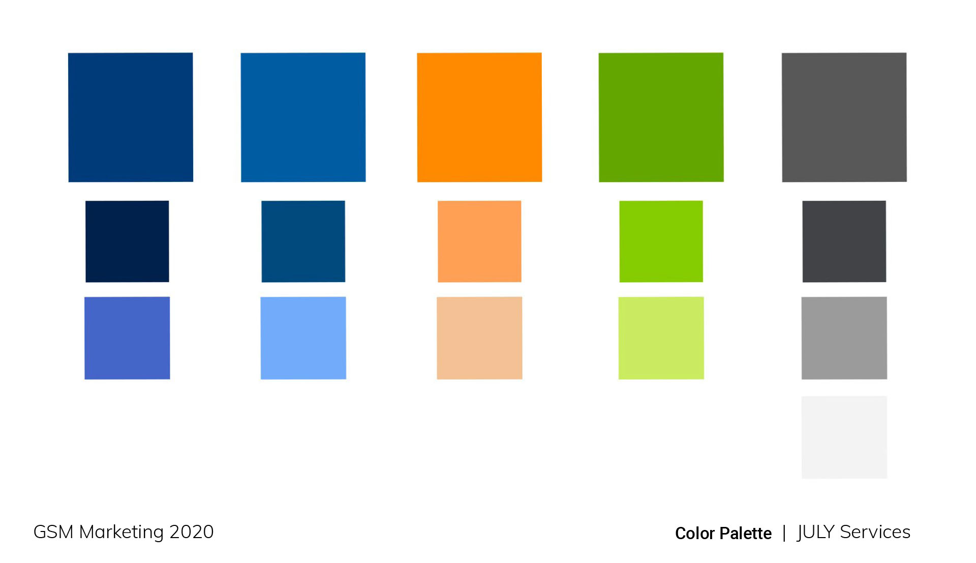 Concept slide: JULY color palette