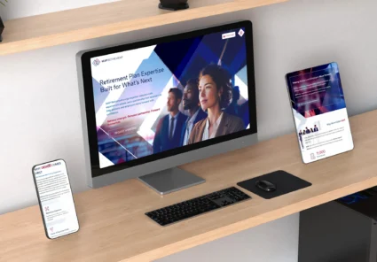 MAP website displayed full-screen on multiple devices, all arranged together