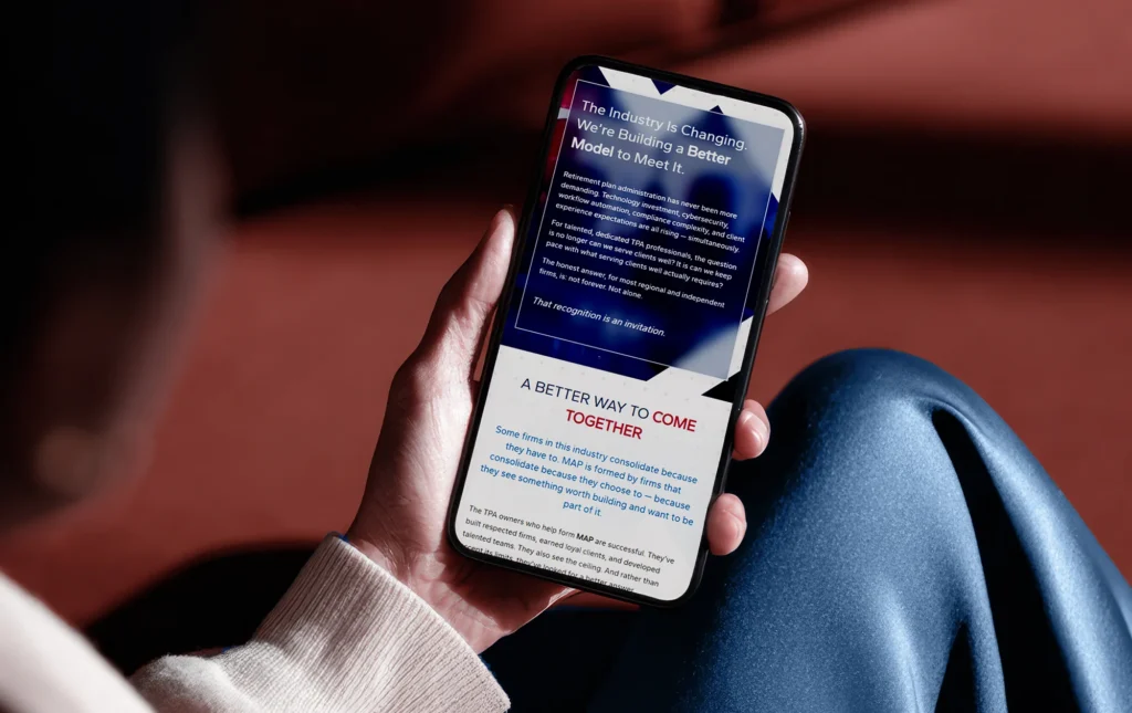 MAP website on a smartphone