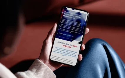 MAP website on a smartphone