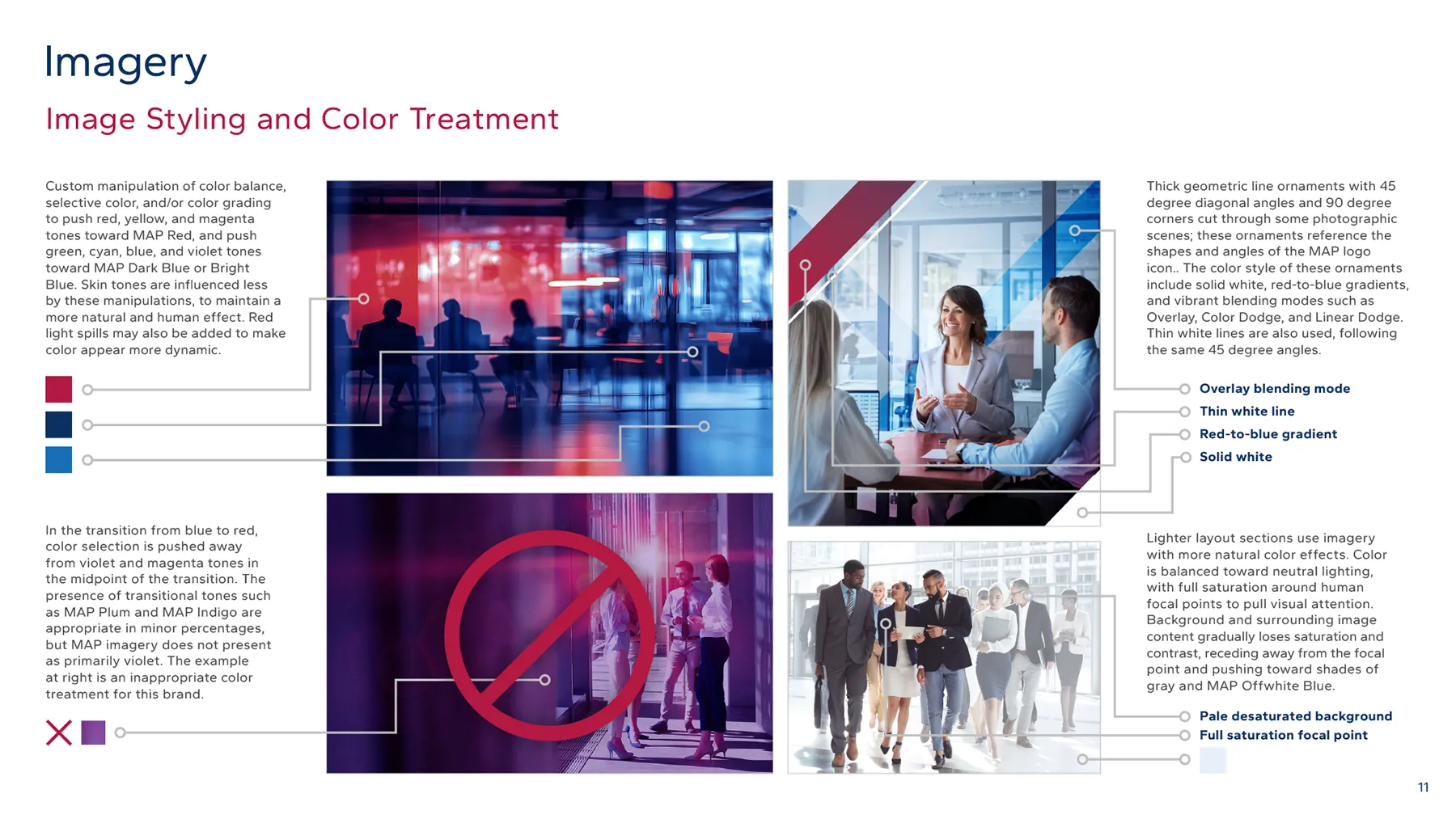 Stylistic image treatments used in the MAP visual identity
