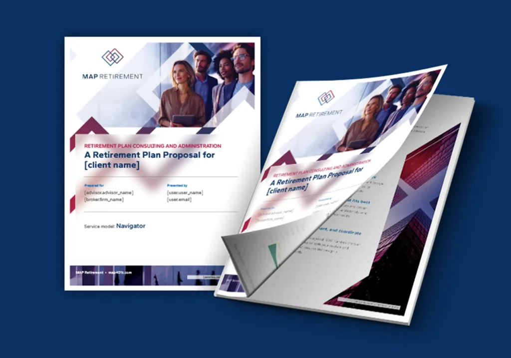 Two copies of the MAP New Plan Proposal brochure