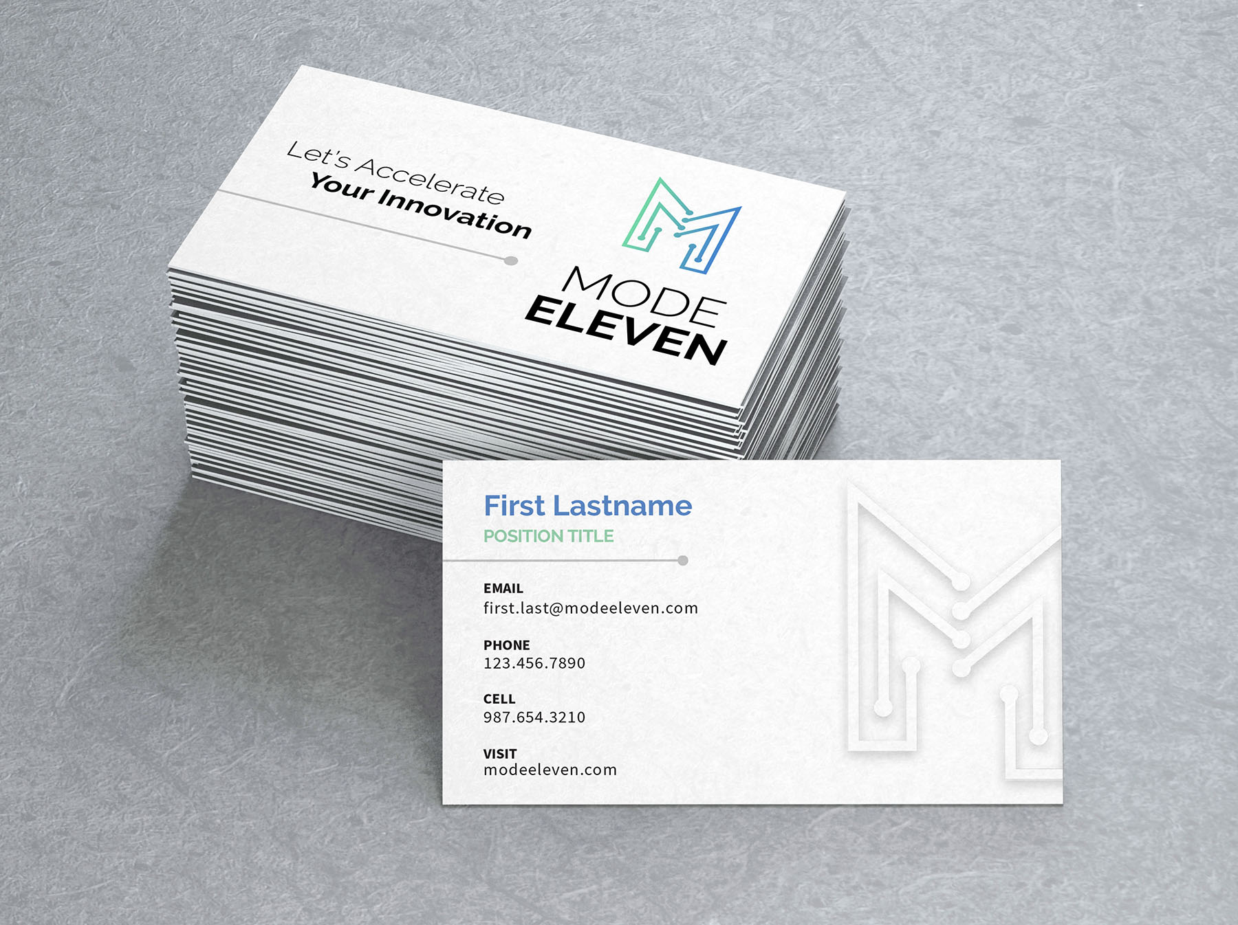 Mode Eleven business cards