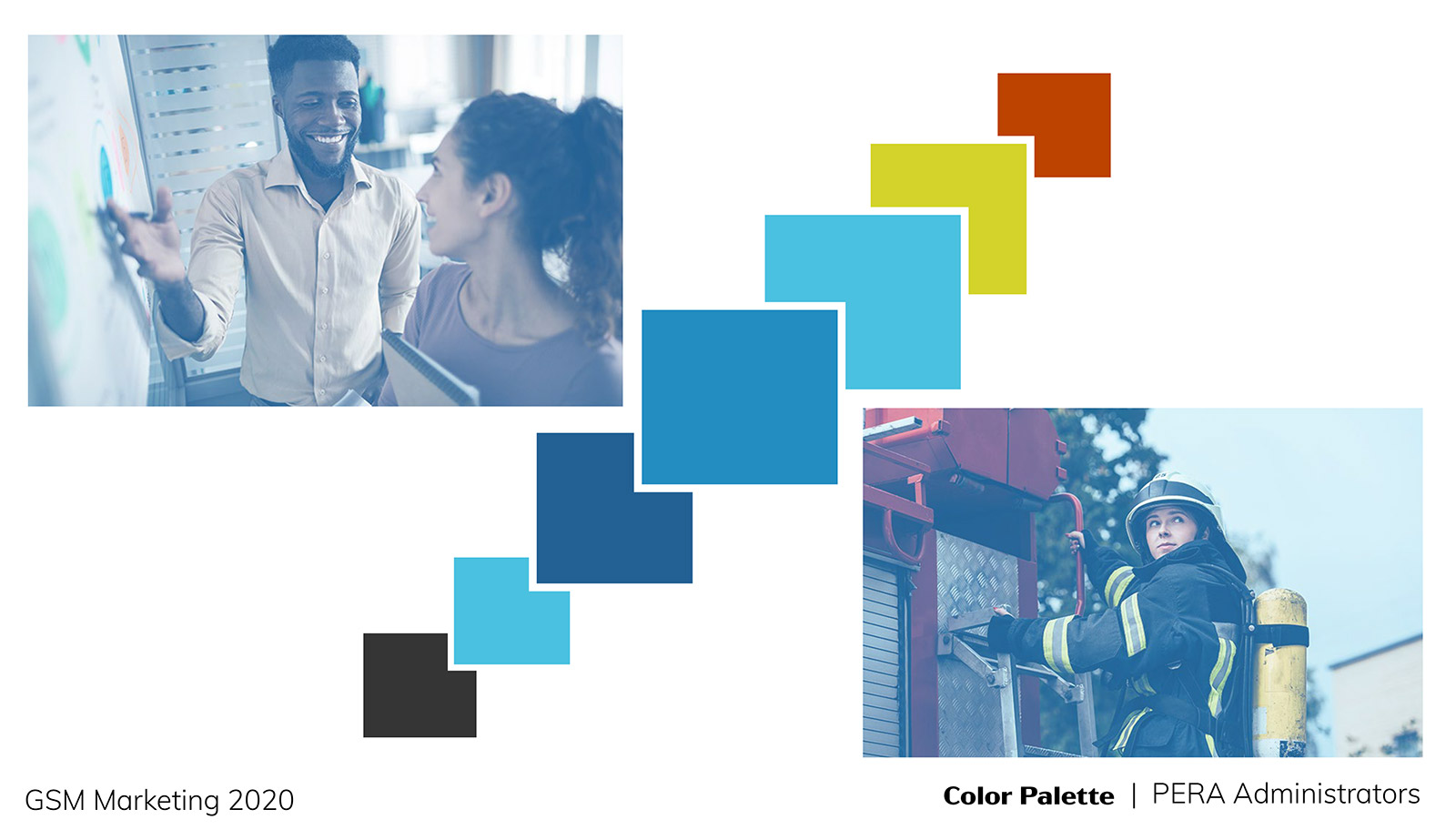 Concept slide: PERA Administrators brand color palette