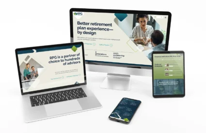RPG Website design across several devices showing responsive layouts