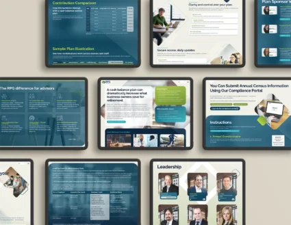 9 various layouts from the RPG Website design showcased side-by-side