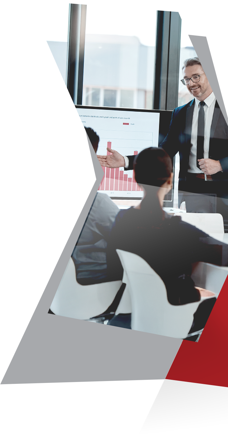 Financial Advisor giving presentation to clients