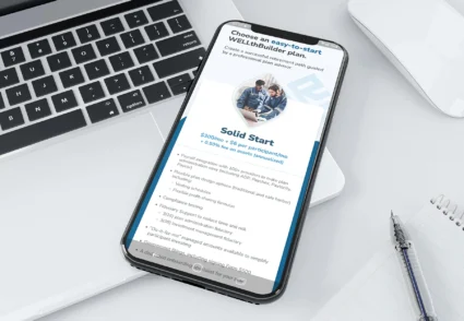 WELLthBuilder website displayed on a smartphone