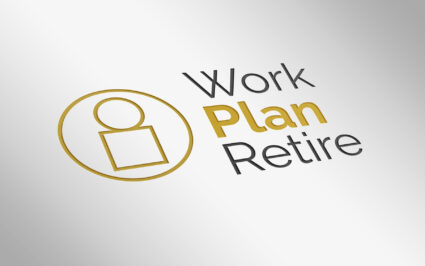 Work Plan Retire logo embossed on clean, white paper