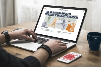 DGFF website displayed full-screen on a laptop and smartphone, in use