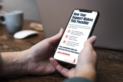 DGFF website displayed full-screen on a smartphone