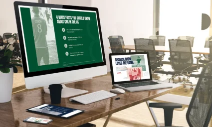 DGFF website displayed full-screen on several devices of varying screen sizes