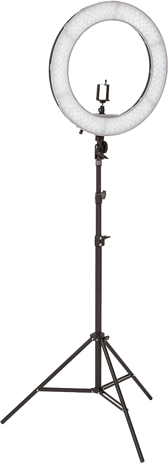 Photo of a ring light on a stand