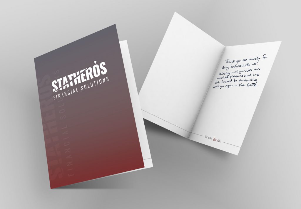 Statheros custom brand greeting card